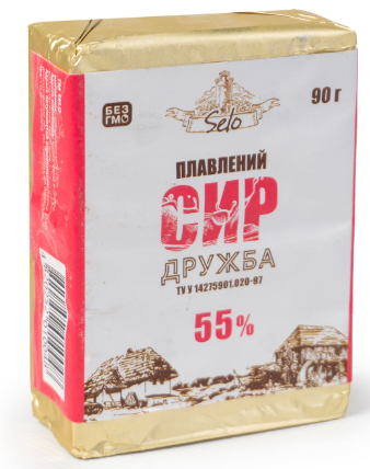 Сир плавлений SELO Дружба, 55%, 90г